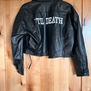 Bridal black leather jacket